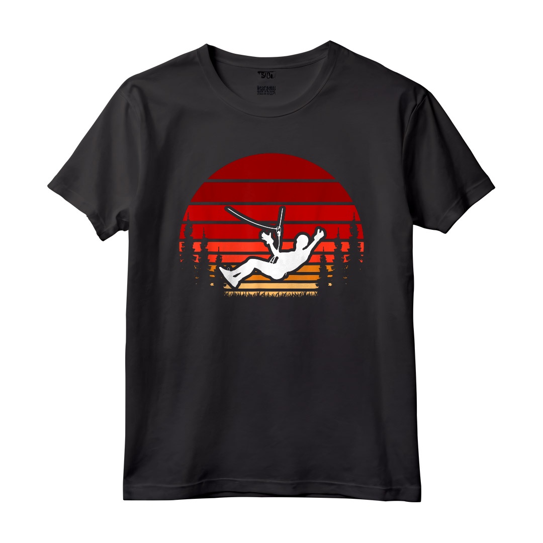 Ziplining Retro Vintage 70s 80s Style Maglietta - Perfect Gift Idea for Outdoor Enthusiasts - Ideal for Birthday or Christmas