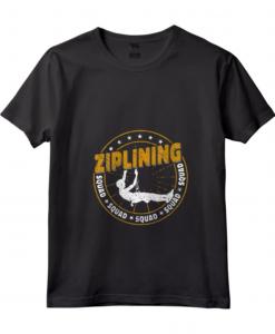 Donna Ziplining Squad - Hobby Divertimento all'Aperto Zipline Maglietta con Collo a V - Design Vintage per Uomini e Donne